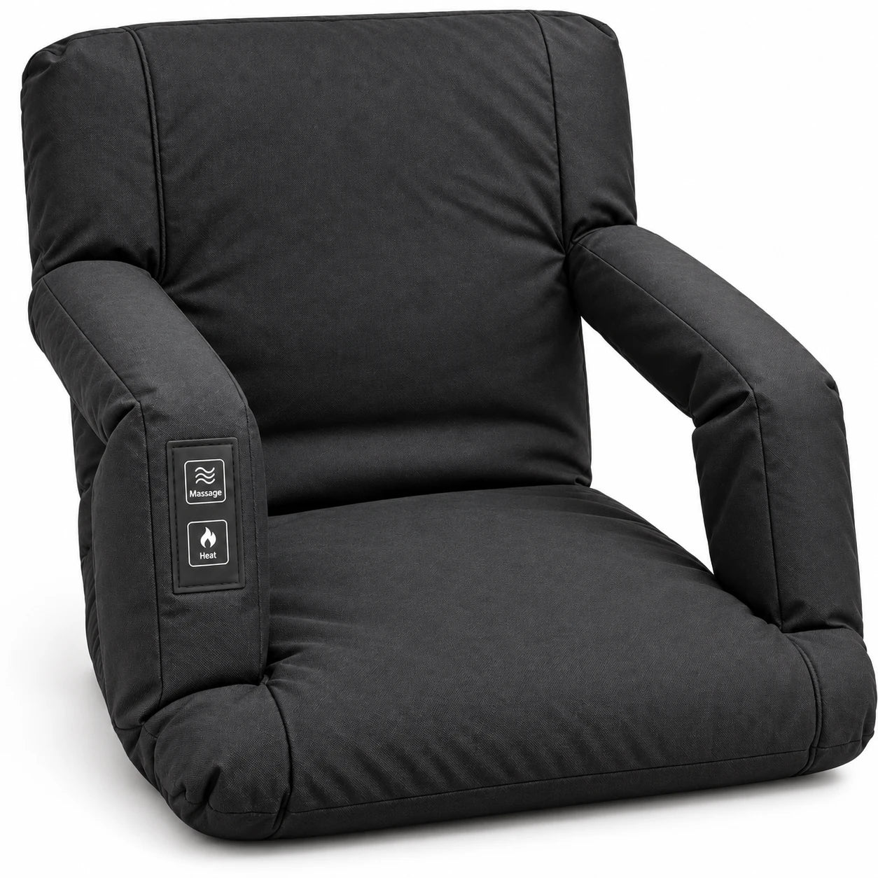 A closer look at the WARMCAST seat, its controls, and side storage